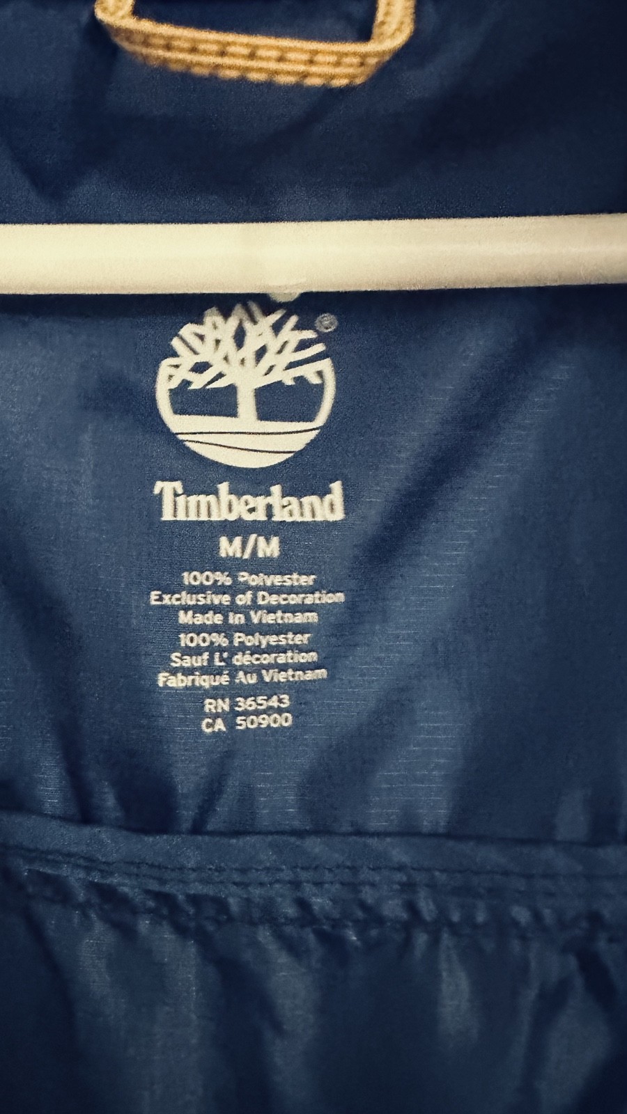 Timberland Jacket Mens XL Blue Full Zip Hooded Lightweight Windbreaker Rain Coat