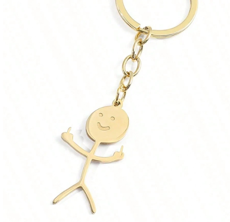 1 pc graffiti stainless steel keychain – fun pendant accessory for bags & keys