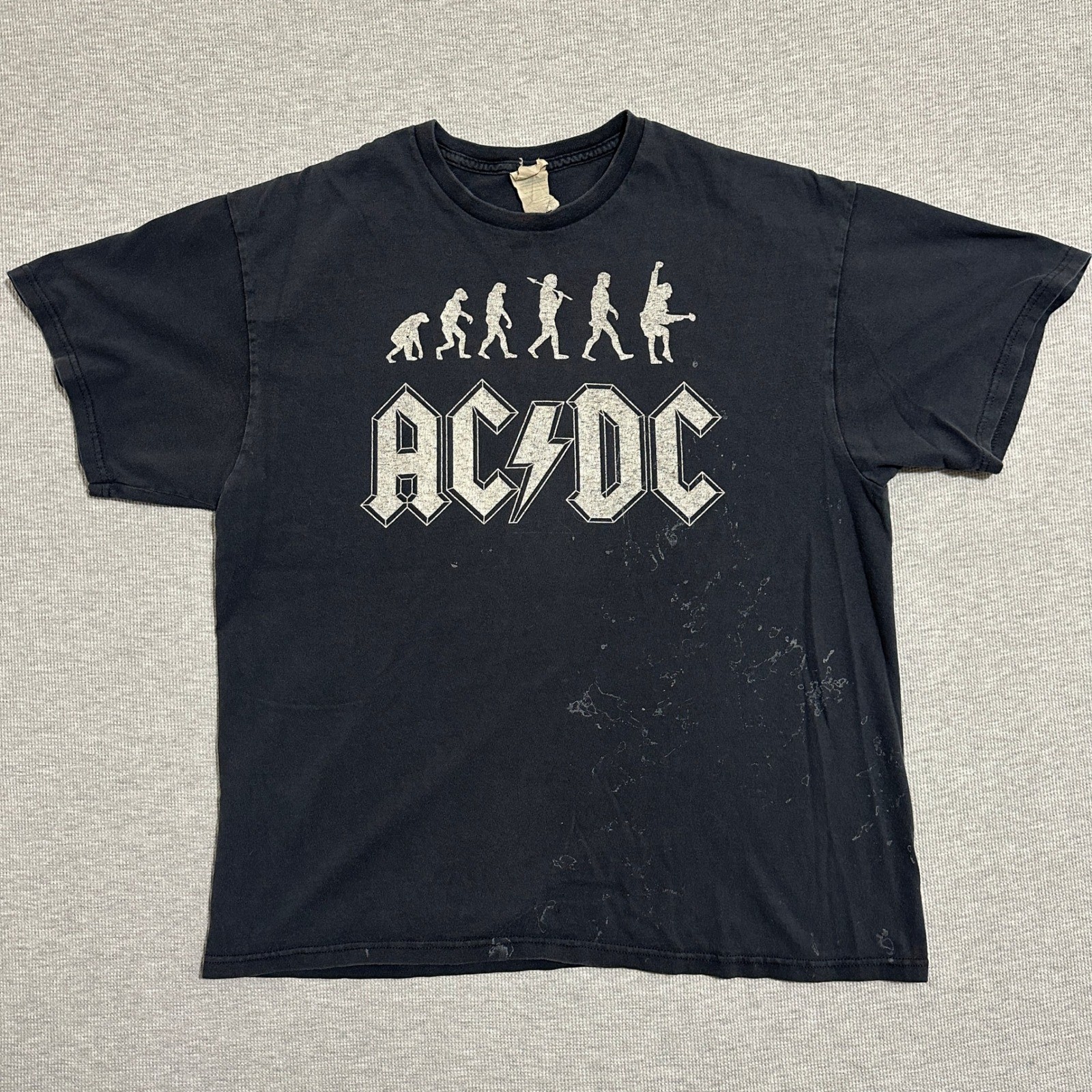 Delta Pro Weight ACDC Evolution of Man Angus Young Graphic T-Shirt Black Mens XL