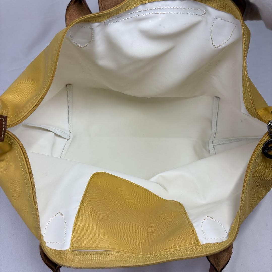 Longchamp Nylon Tote Bag Yellow Folding 10.2×19.3/11×7.9 in, Used