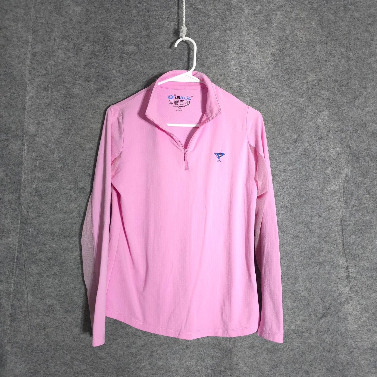 IBKÜL Quarter Zip Pullover Women S Pink UPF 50+ Mesh Panels Mock Neck Activewear