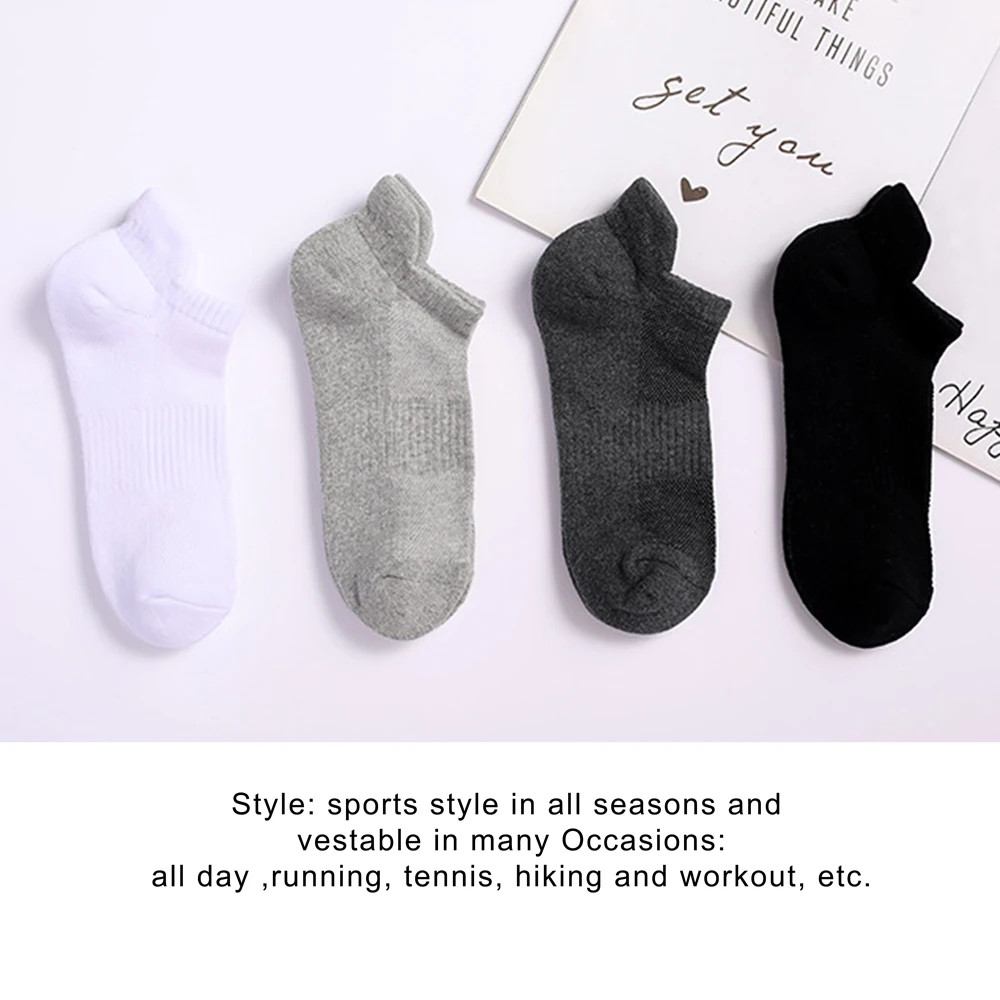 5 pairs Cotton Men’s Running Socks Thick Wear-Resistant Absorbent Deodorant Outd
