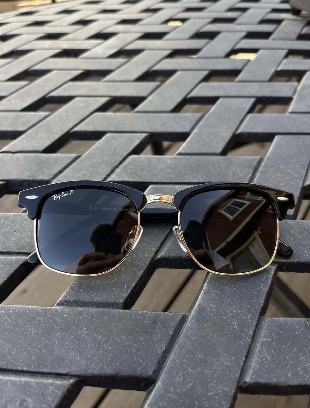 Ray Ban Clubmaster sunglasses, Black/Gold, Unisex, 51[]21