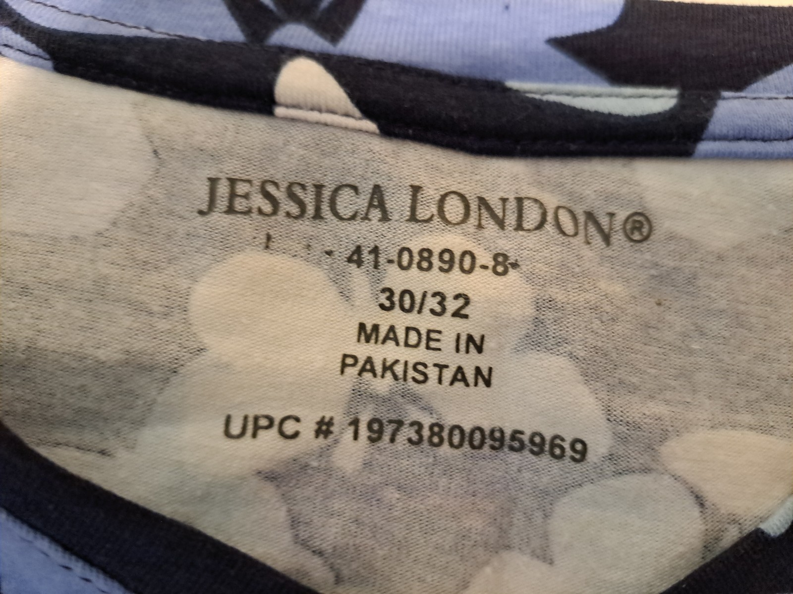 Woman’s Jessica London size 30/32 Blue & White Butterfly Print Top *EUC