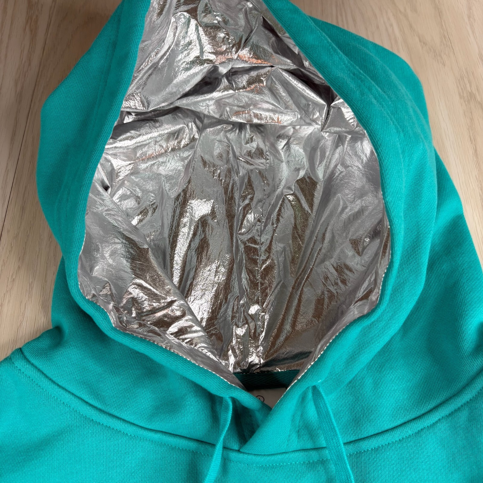 Jeremy Scott Mens Turquoise Blue Spoiled Child The Explorer Pullover Hoodie Sz L