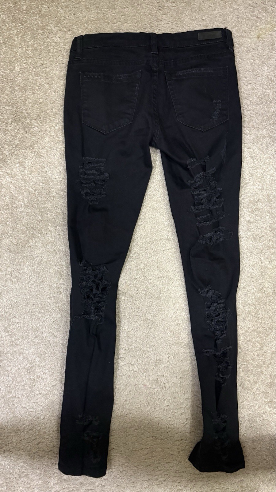 BLANKNYC Black Heavily Distressed Ripped Skinny Jeans 🖤 Size 27