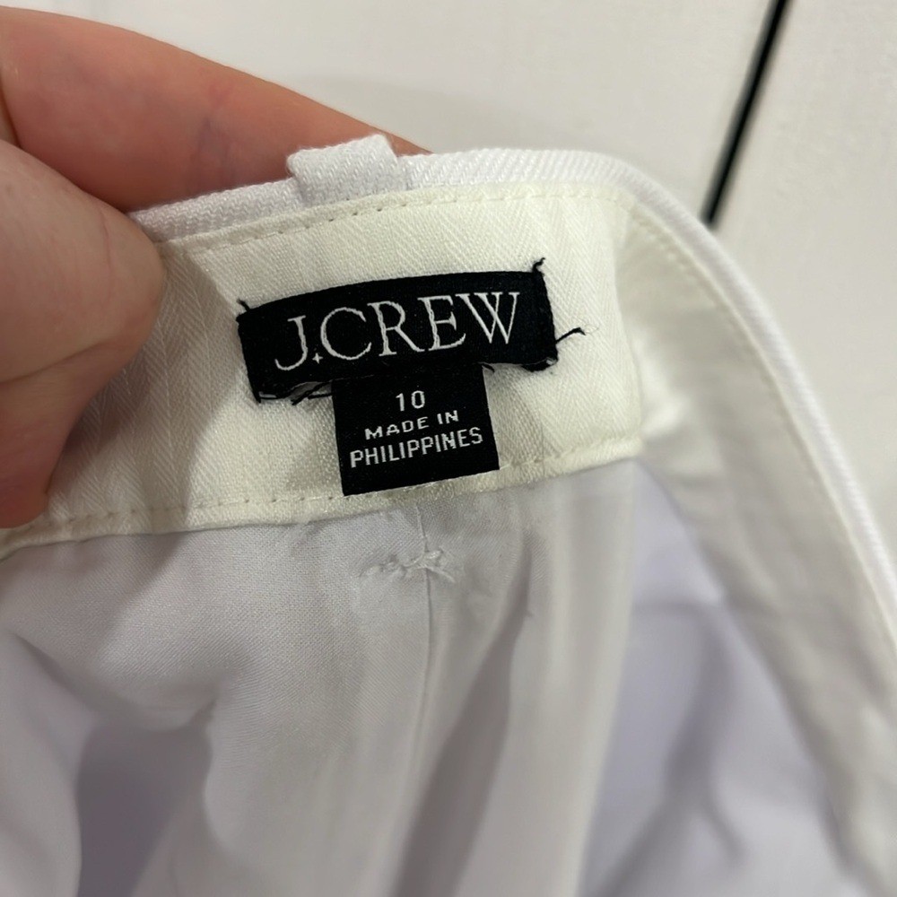 J. Crew Kaya Pant in Stretch Linen Blend White Size 10