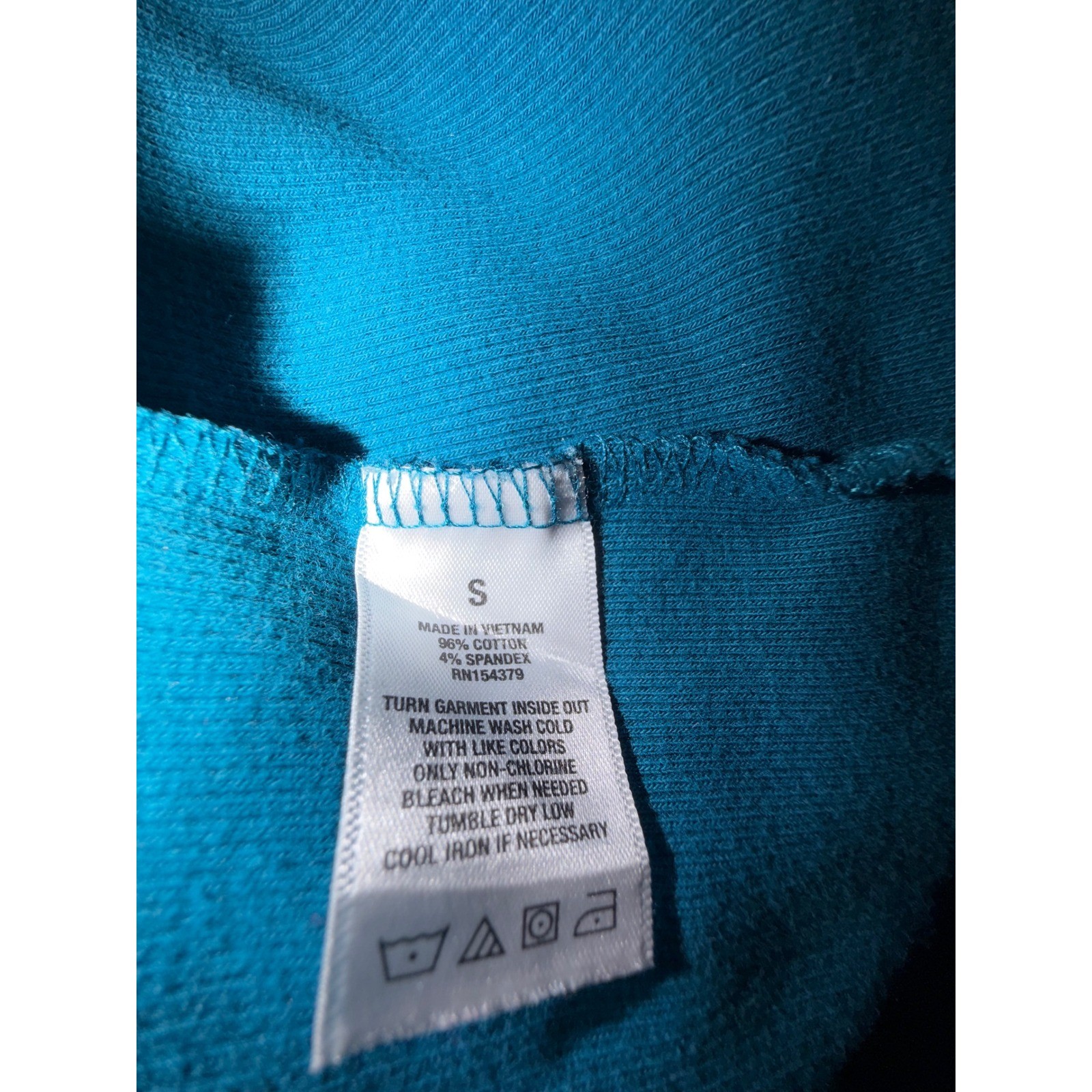 Aeropostale Teal Blue Ribbed Off Shoulder Ruffle V-Notch Long Sleeve Top Small