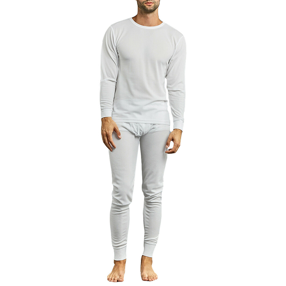 Knocker Men’s Thermal Underwear Waffle Knit Long John Top and Bottom 2 PC Set