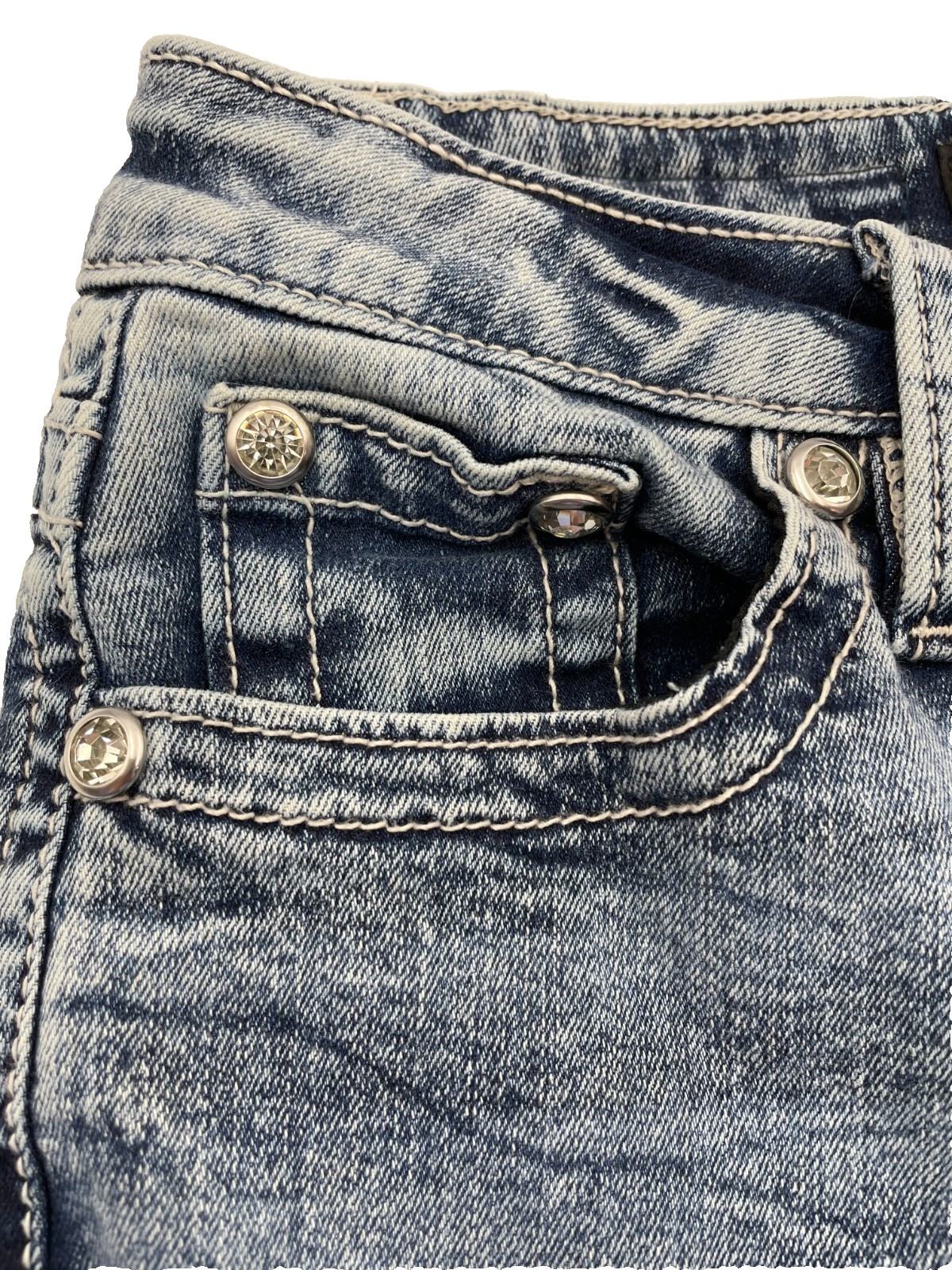 Stella In Dreams Bootcut Jeans 7/28 Western Longhorn Embroidered Bling Pockets