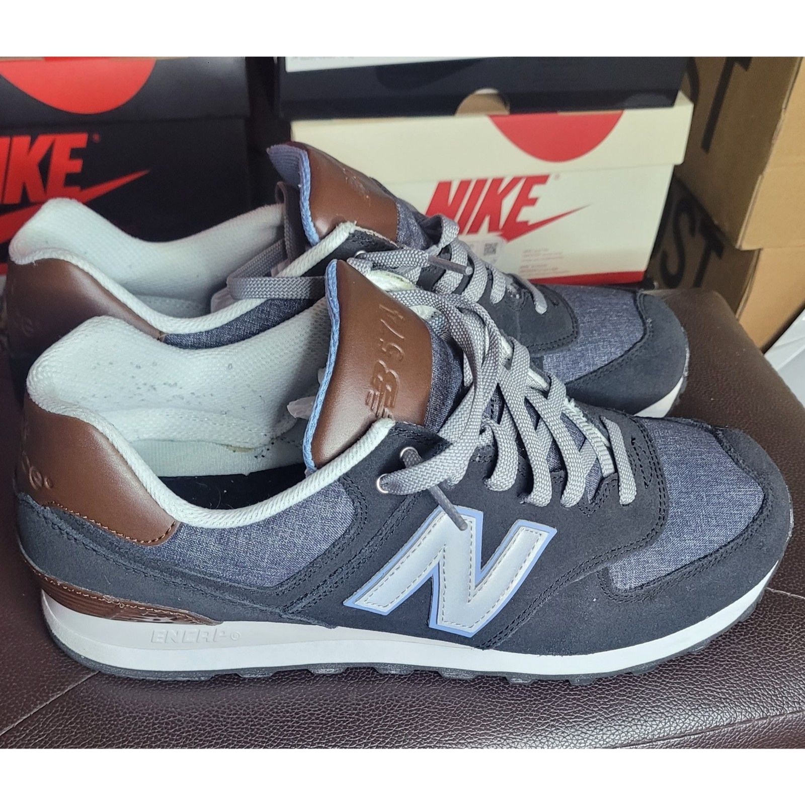 New Balance 501 MZ501NOA Men’s Size 10 Navy Brown ENCAP Sneakers Worn Once