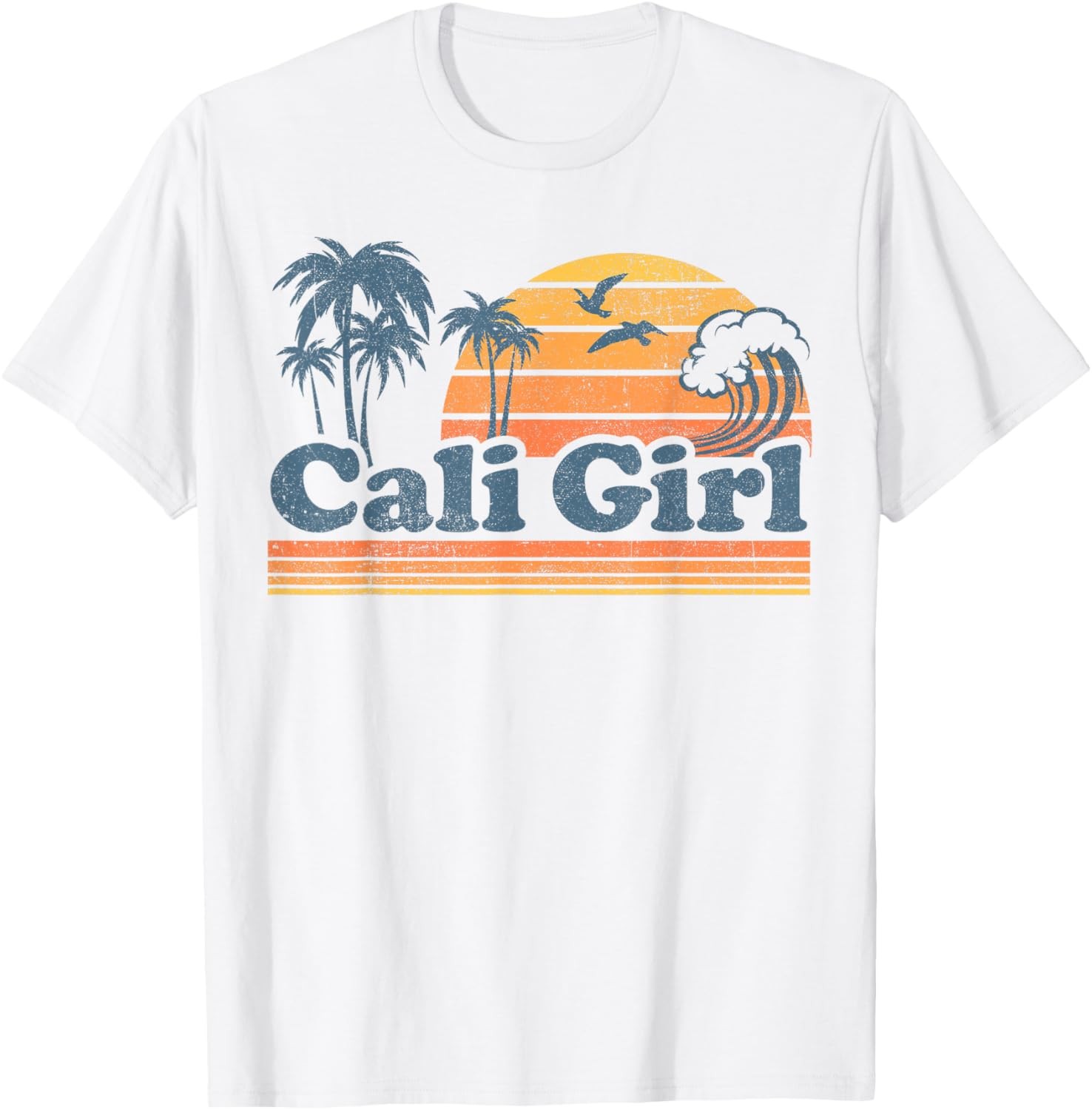 Cali Girl California Beach Summer Vacation Vintage 70s Retro T-Shirt