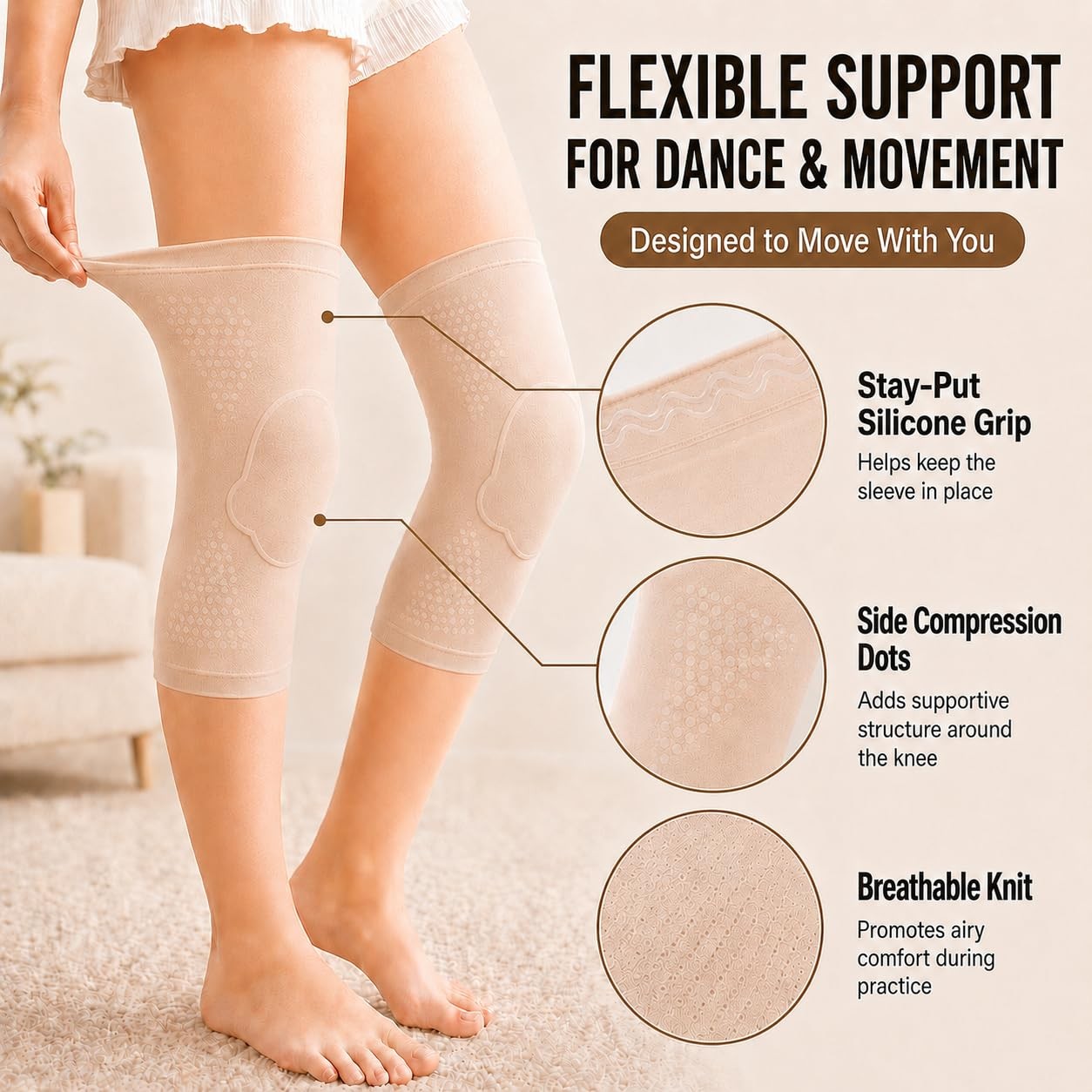 Colefoy Ballet Toe Pads Dance Knee Pads M
