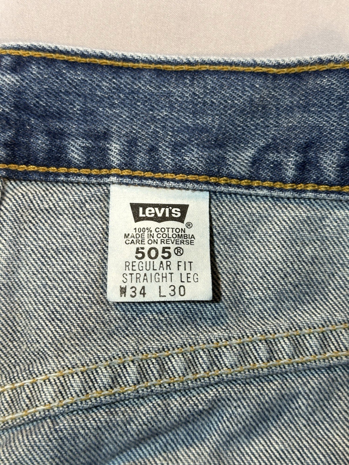 Vintage Levi’s 505 Jeans Red Tab 2000 34×30 Regular Fit Straight Leg Dead Stock
