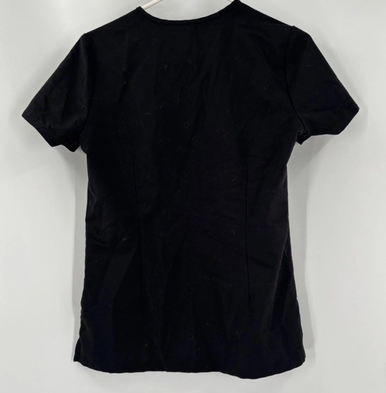 FIGS 2 pocket Womens XS Solid Black Short Sleeve Scrubs Top