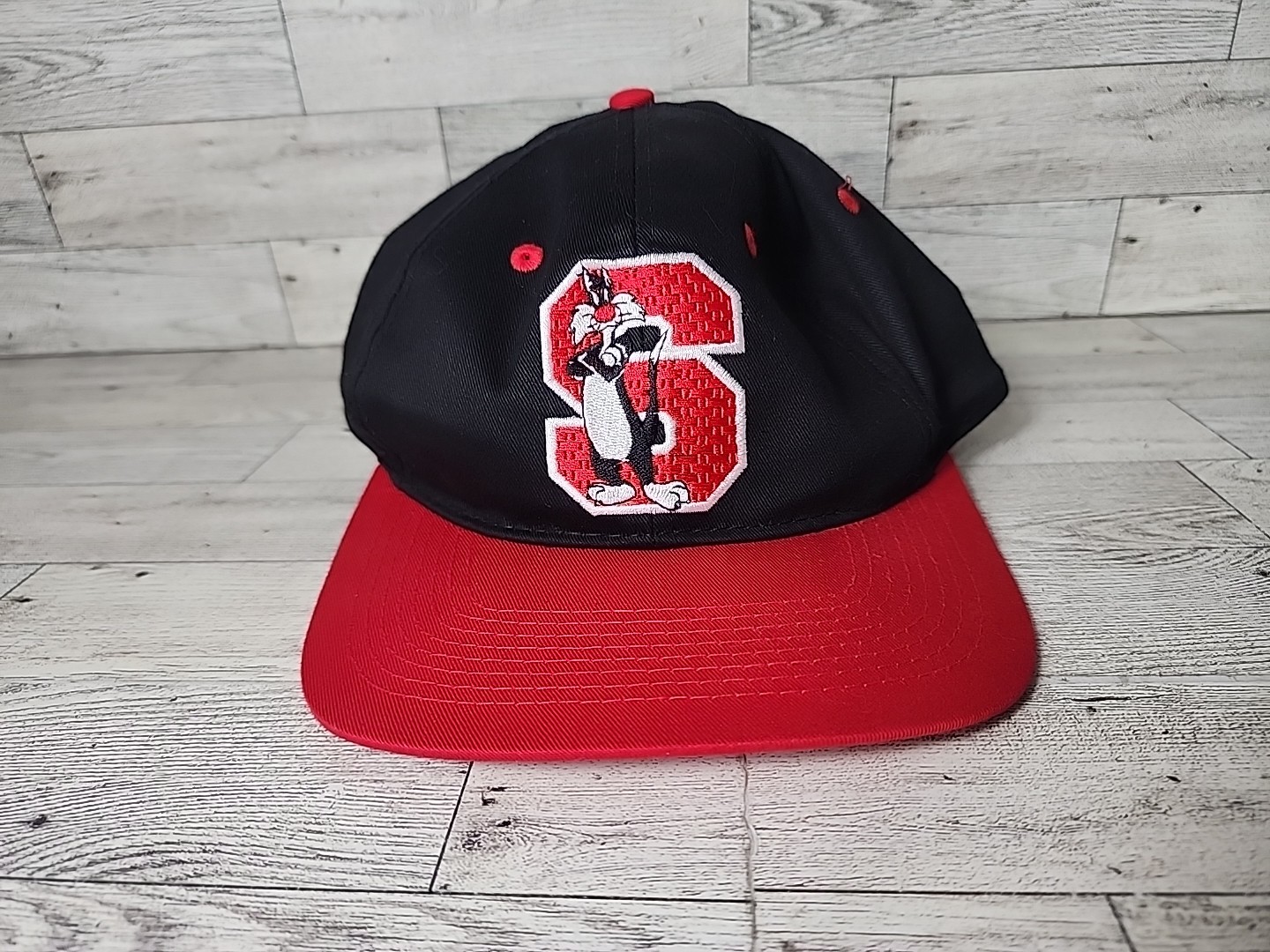 Vintage 1993 Looney Tunes Sylvester Hat Letterman Logo Snapback Warner Bros 90s