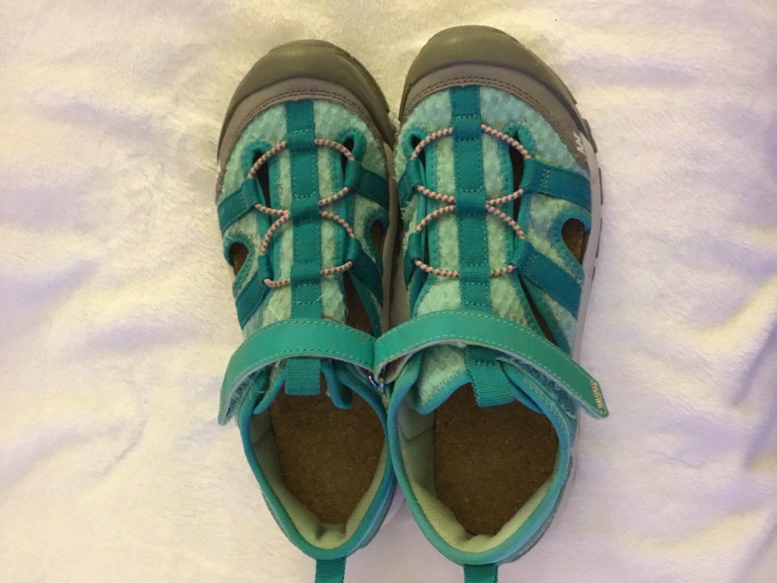 Quechua Kids Hiking Sandal Gray And Teal Size 6