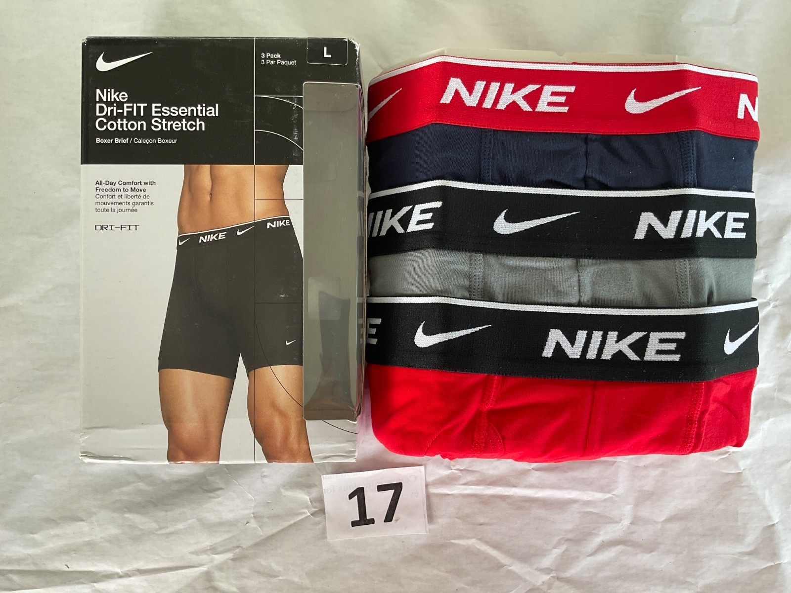 Nike Essential Cotton Stretch 3-Pack Boxer Brief Dri New Various Color Blue Pink