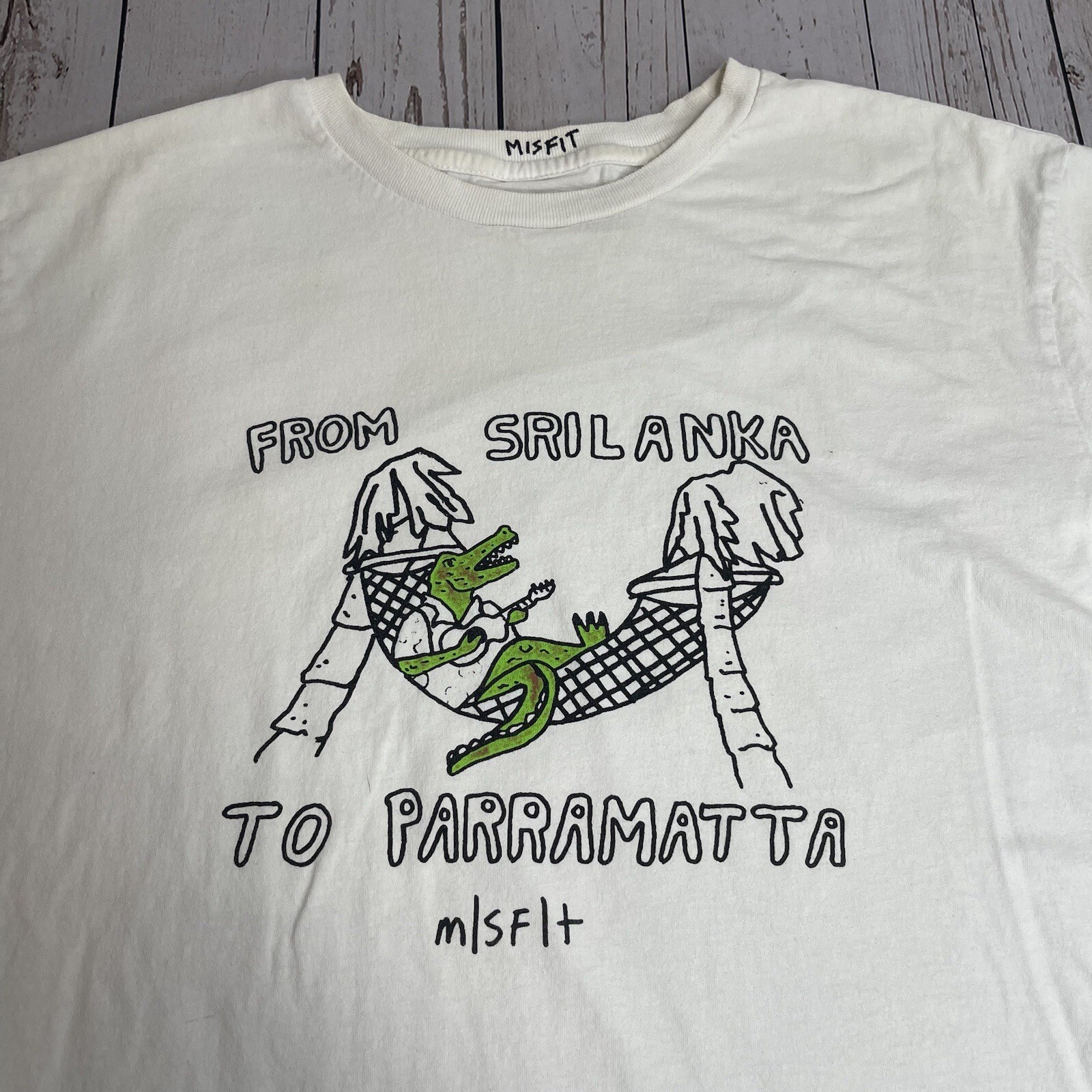 Misfit Mad Minds Graphic T Shirt From Sri Lanka to Parramatta Mens Large White
