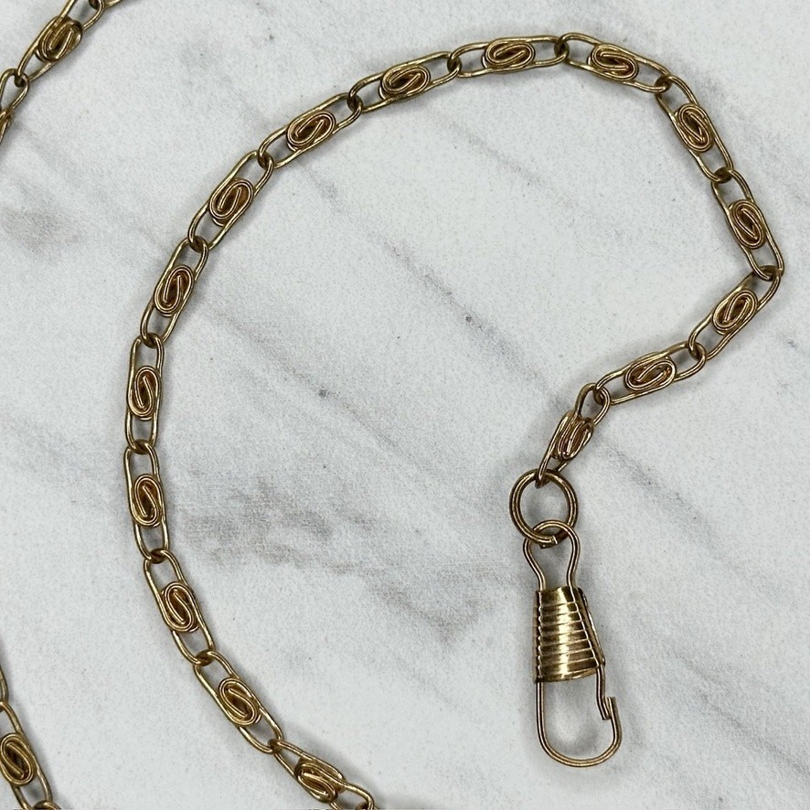 Skinny Gold Tone Swirl Chain Link Purse Handbag Replacement Strap 47″