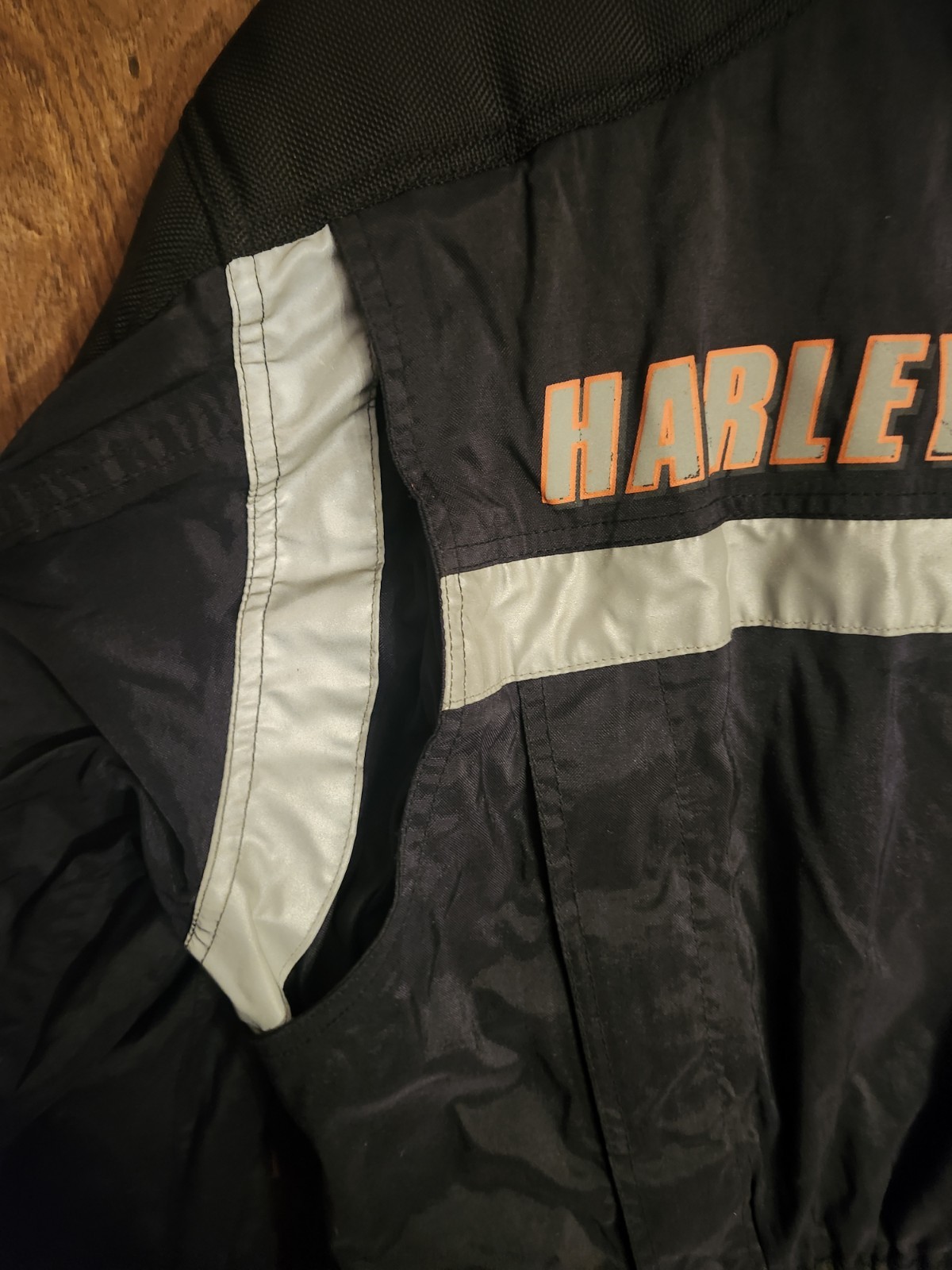 Harley Davidson Jacket Men Medium Black FXRG Nylon Belted Riding Gear Reflective