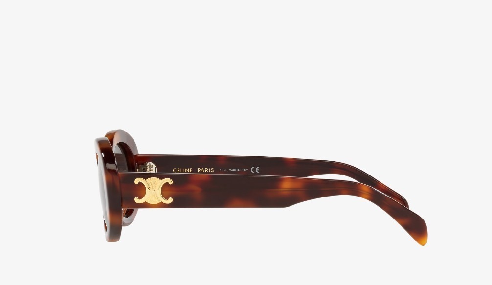 CELINE Triomphe women’s oval sunglasses + hard case +bag 52mm CL40194U Tortoise