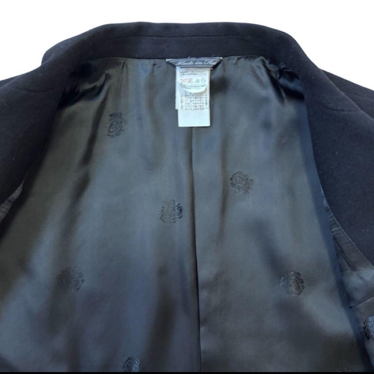 Gianni Versace Vintage Suit Setup Medusa Button Black Cashmere Wool Italy XXL 52