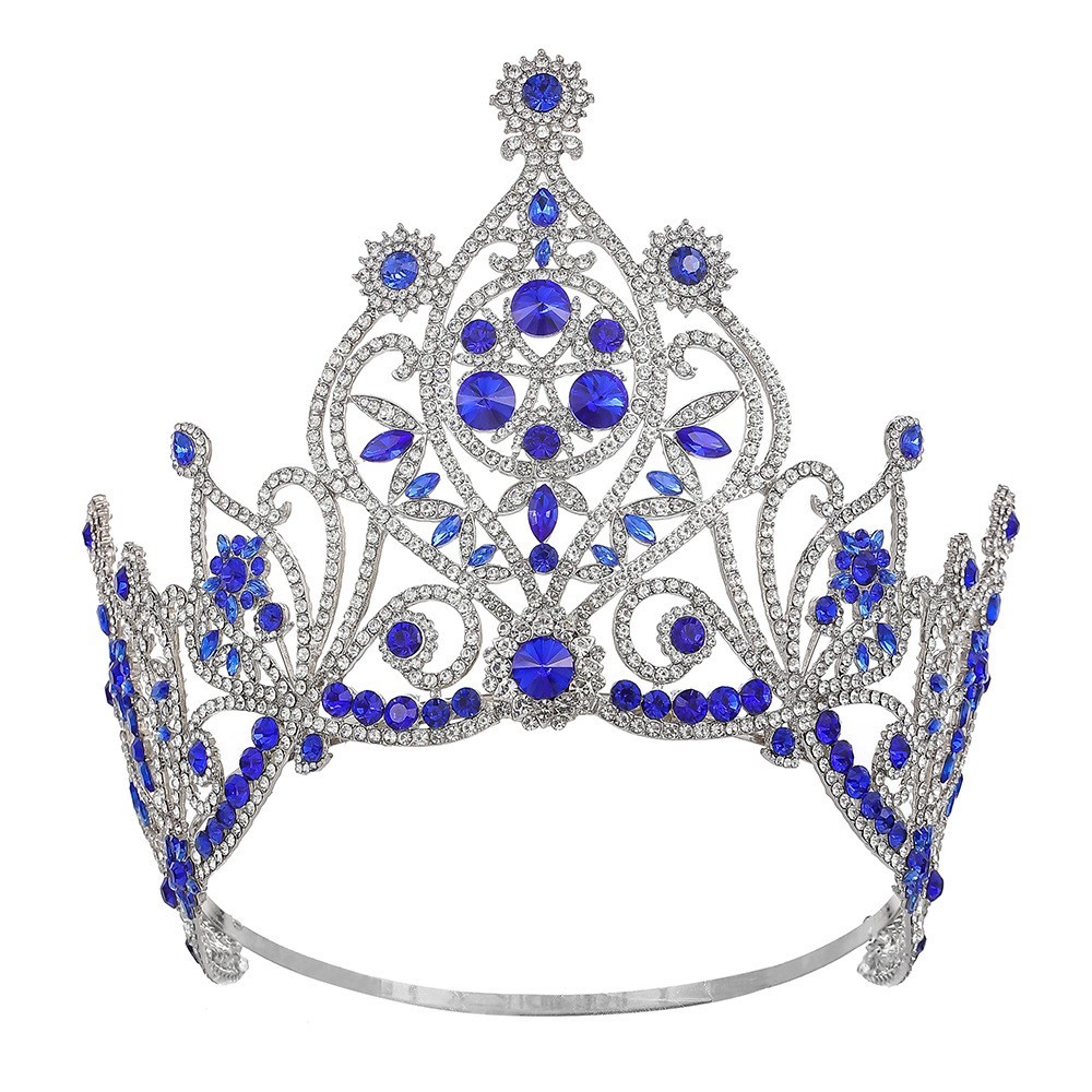 14cm Tall Crystal Tiara Crown Queen Princess Pageant Adjustable For Women