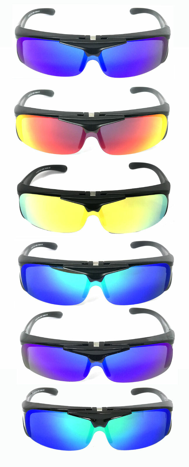 Flip Up Fit Over Sunglasses Polarized Mirror Lens Over PRESCRIPTION GLASSES UV