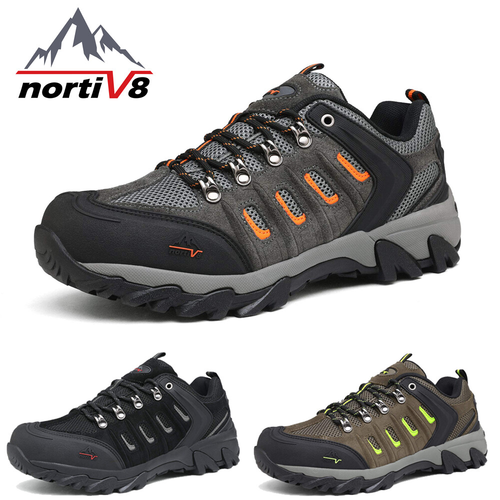 NORTIV 8 Men’s Waterproof Hiking Shoes Lightweight Leather Low-Top Walking Boots