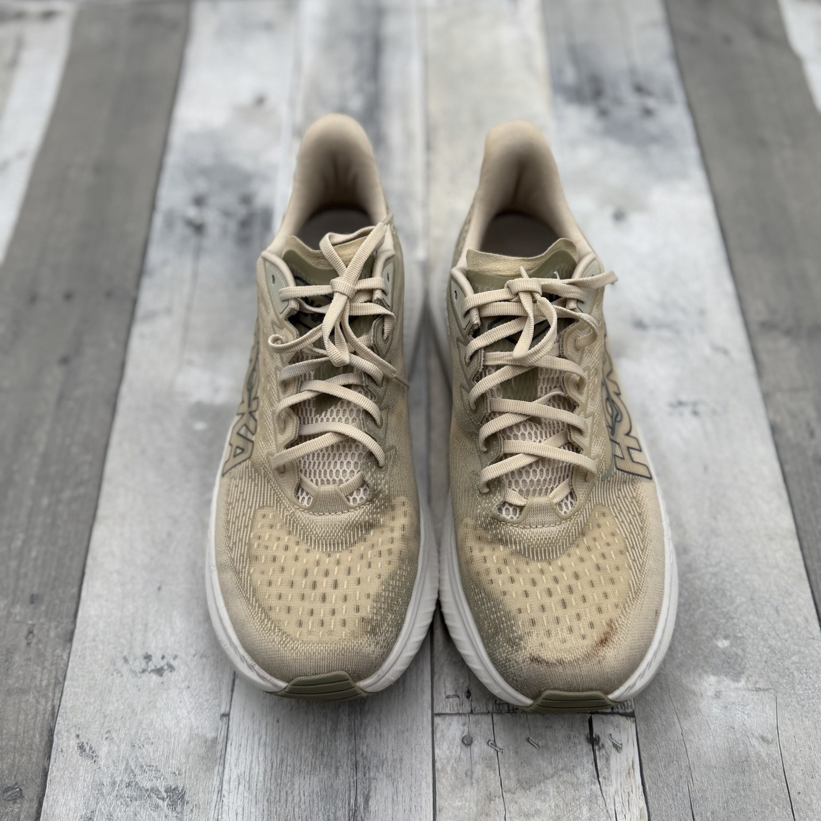 HOKA Mach 6 Oat Milk Barley Beige Running Shoes Men’s Size 12.5 D 1147790-OKB