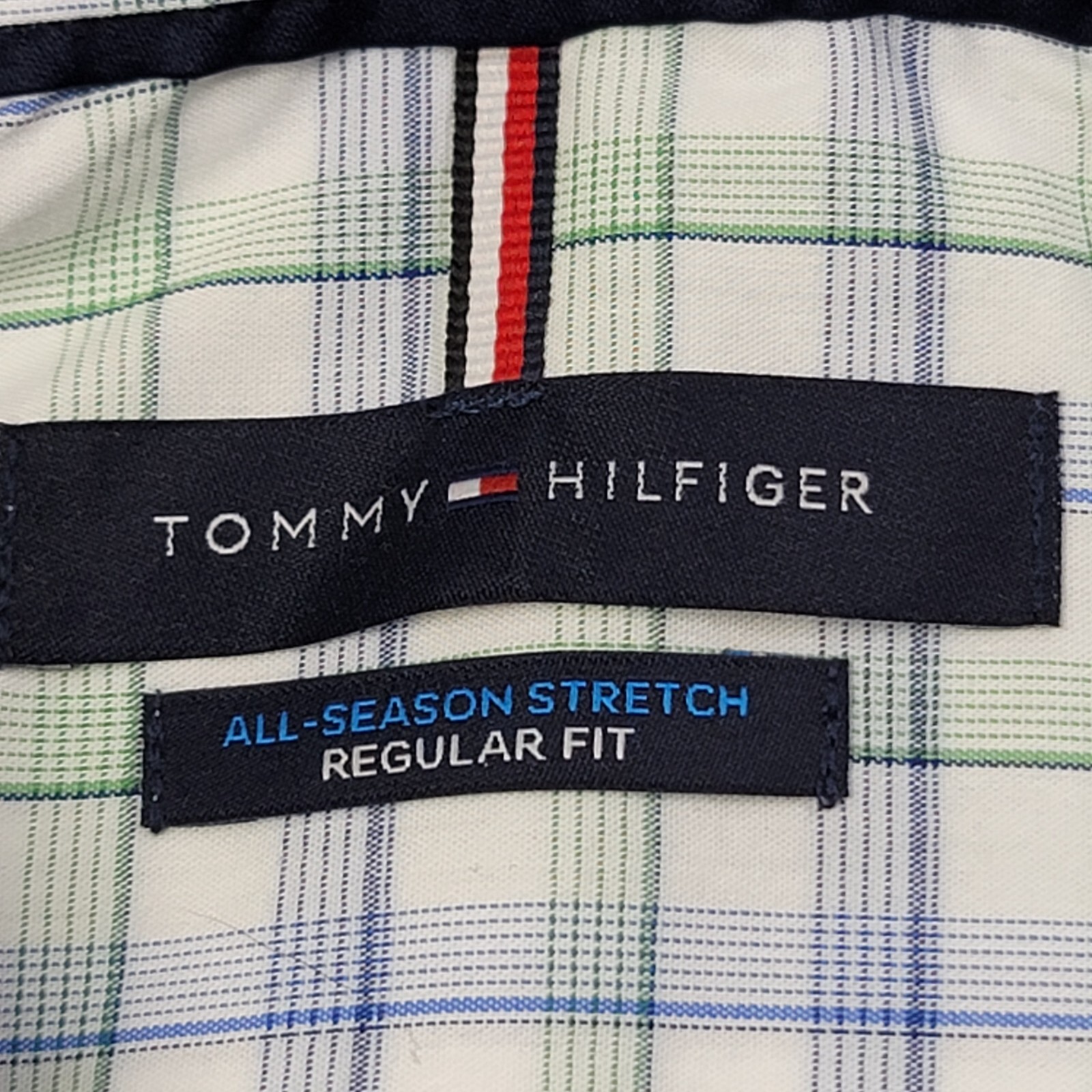 Tommy Hilfiger Shirt Men 2XL White Plaid Regular Fit All Season Stretch NWT