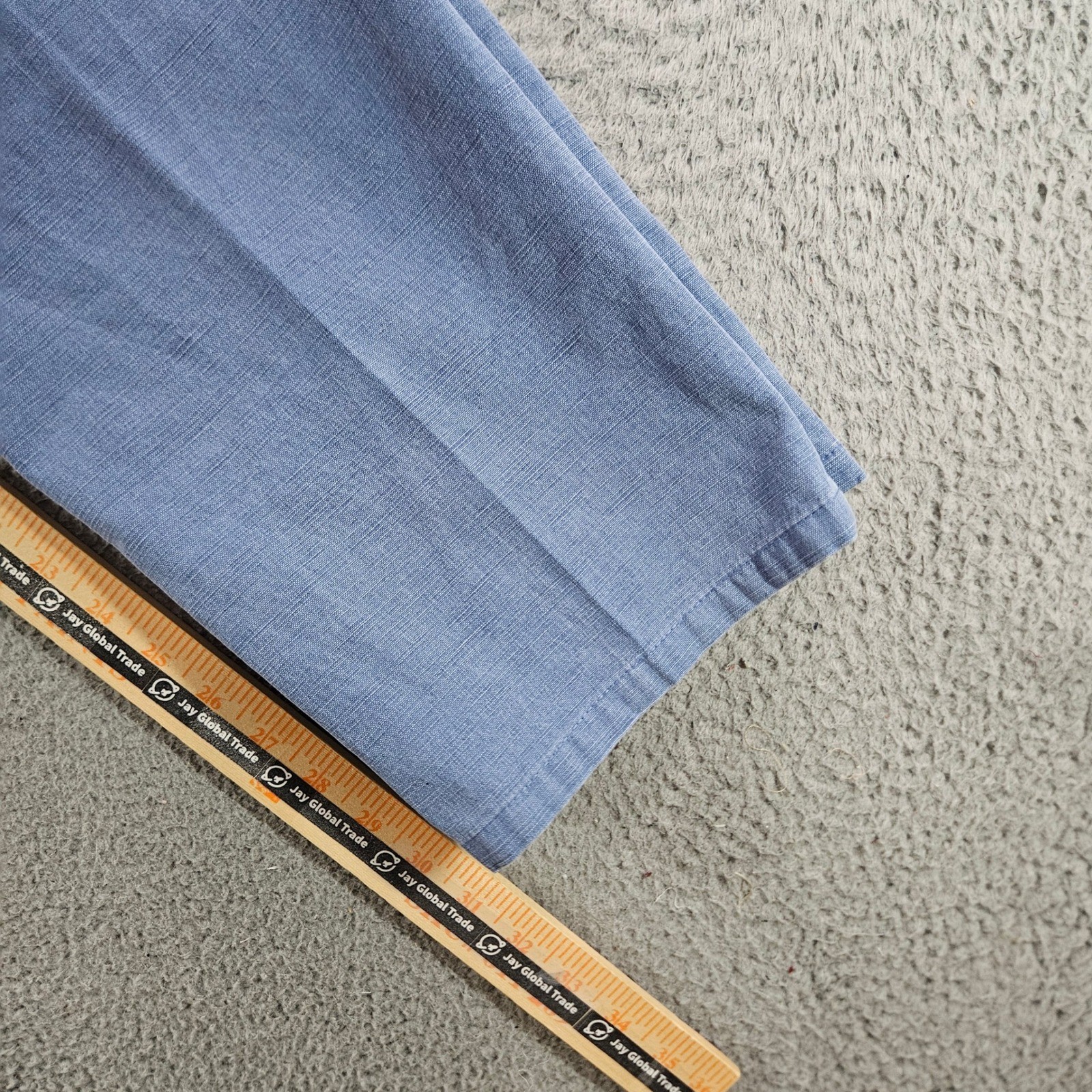 Hiltl Darby-So Mens Blue Cotton Linen Blend Trousers Made in Germany 33×31