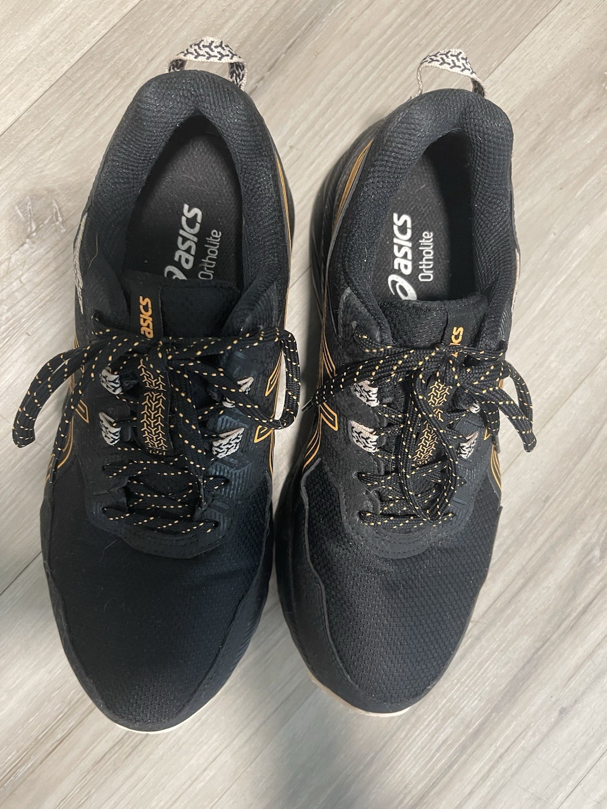 ASICS Gel Venture 9 Waterproof Ortholite Black Orange Women’s size 8