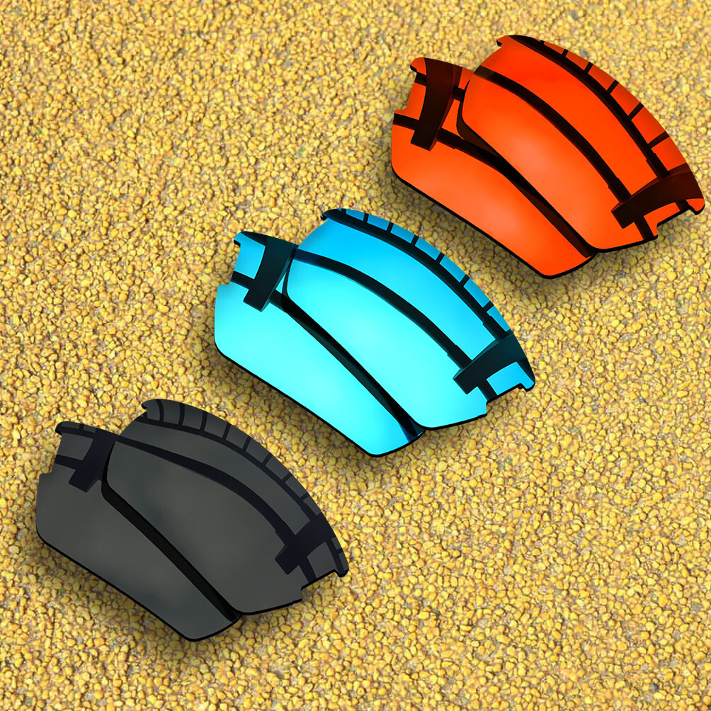 3 Pairs Lenses Replacement for-Wiley X Valor Polarized-Solid Black&Ice Blue&Red