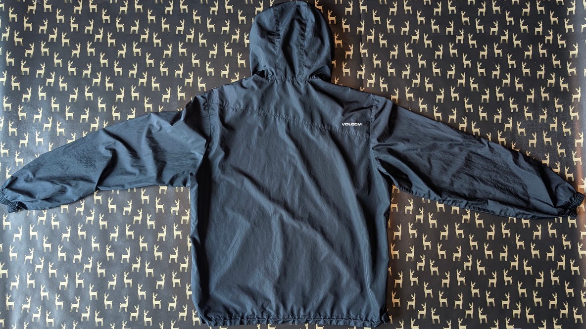 Volcom Windbreaker Jacket Mens Black XL Size Extra Large Full Zip Hoodie