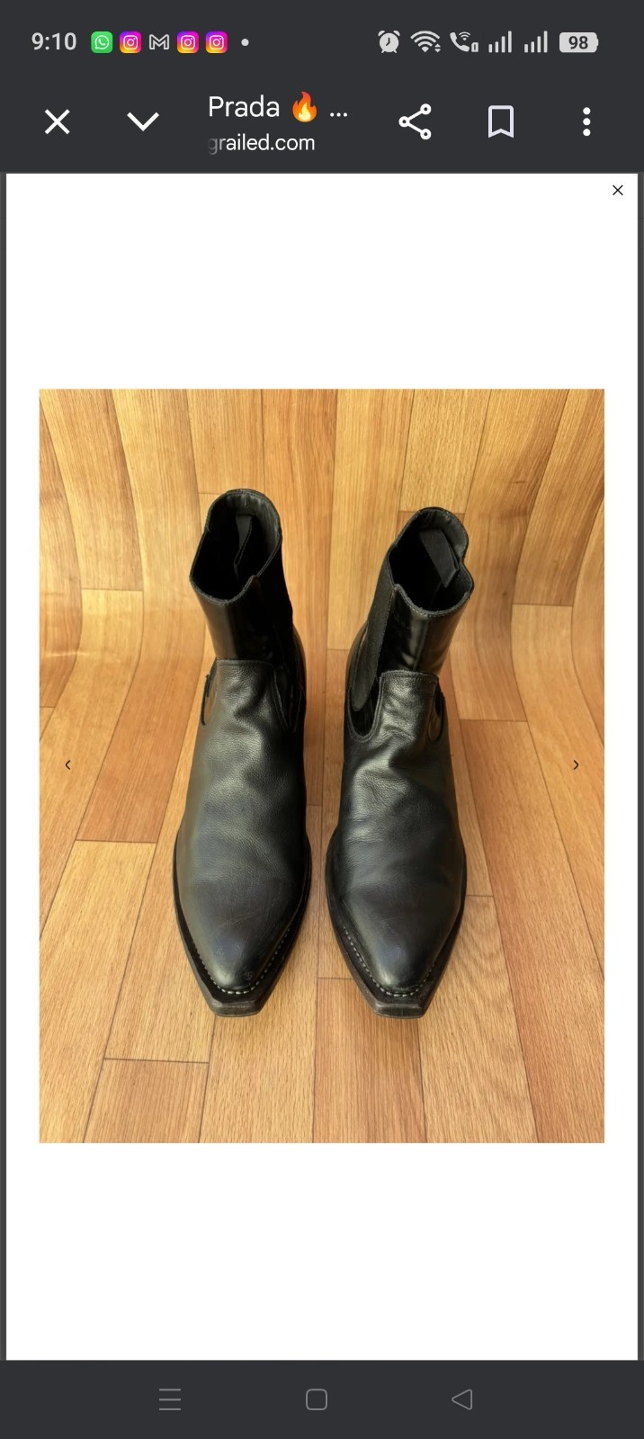 PRADA SPRING / SUMMER 2022 RUNWAY BOOTS SIZE US 10