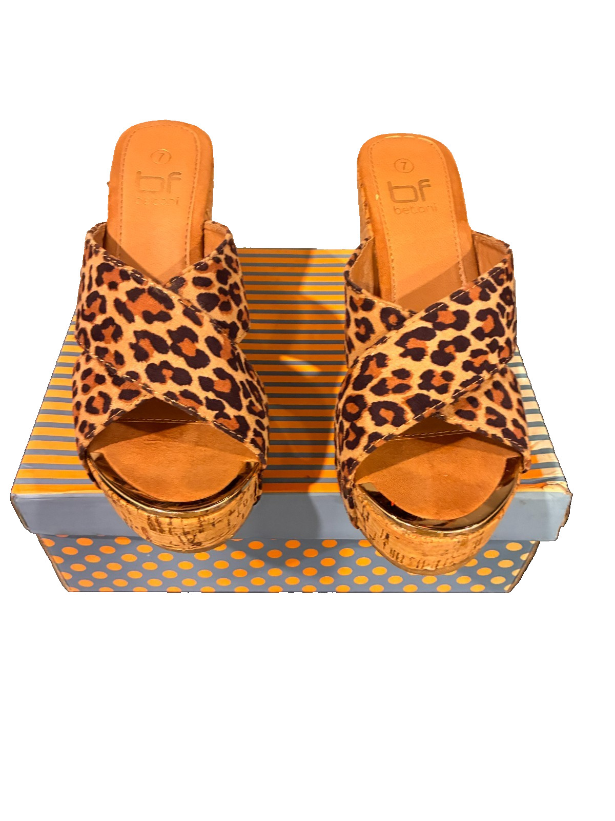 bf betani animal print women’s wedge shoes – Size 7