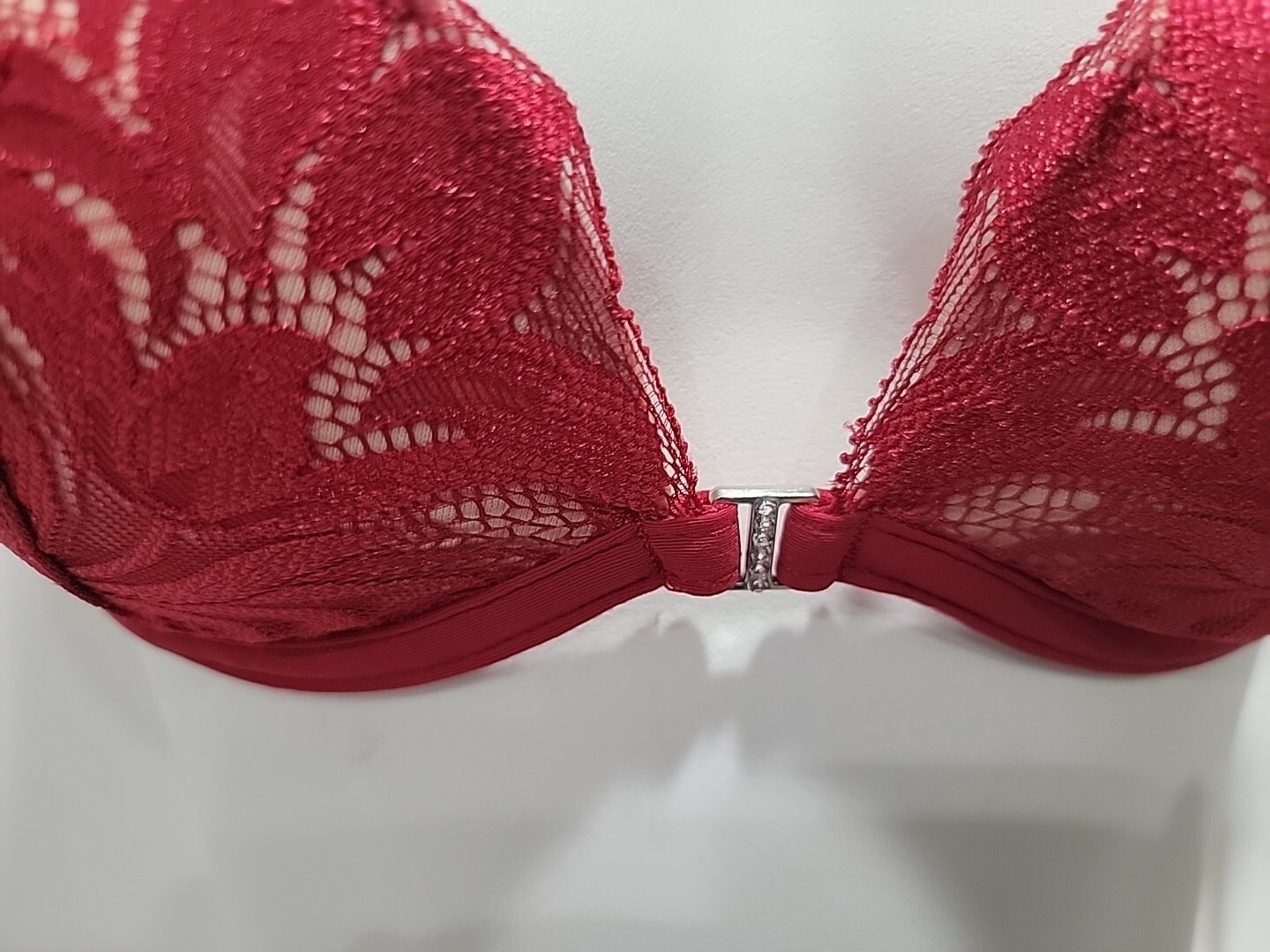 Adored By ADORE ME Red Layla PushUp Bra Padded Lace 32 34 36 38 40 DD D C B A