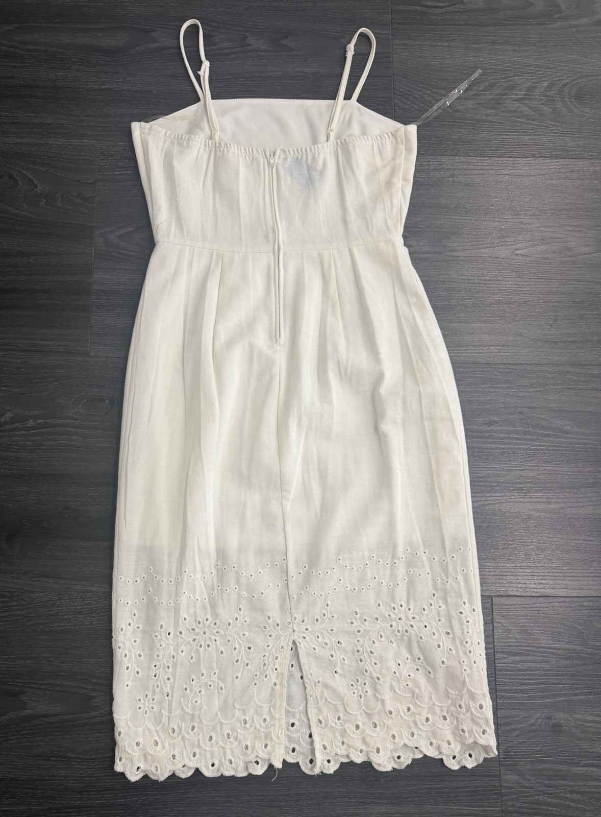 Row A Ivory Eyelet Embroidered Mini Dress Medium M Sleeveless