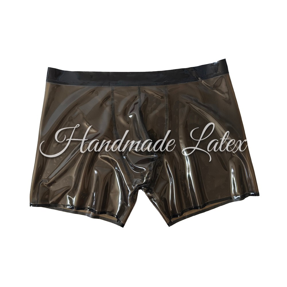 US 100% Transparent black Latex Rubber Briefs Men’s Latex Underwear Fetish BDSM