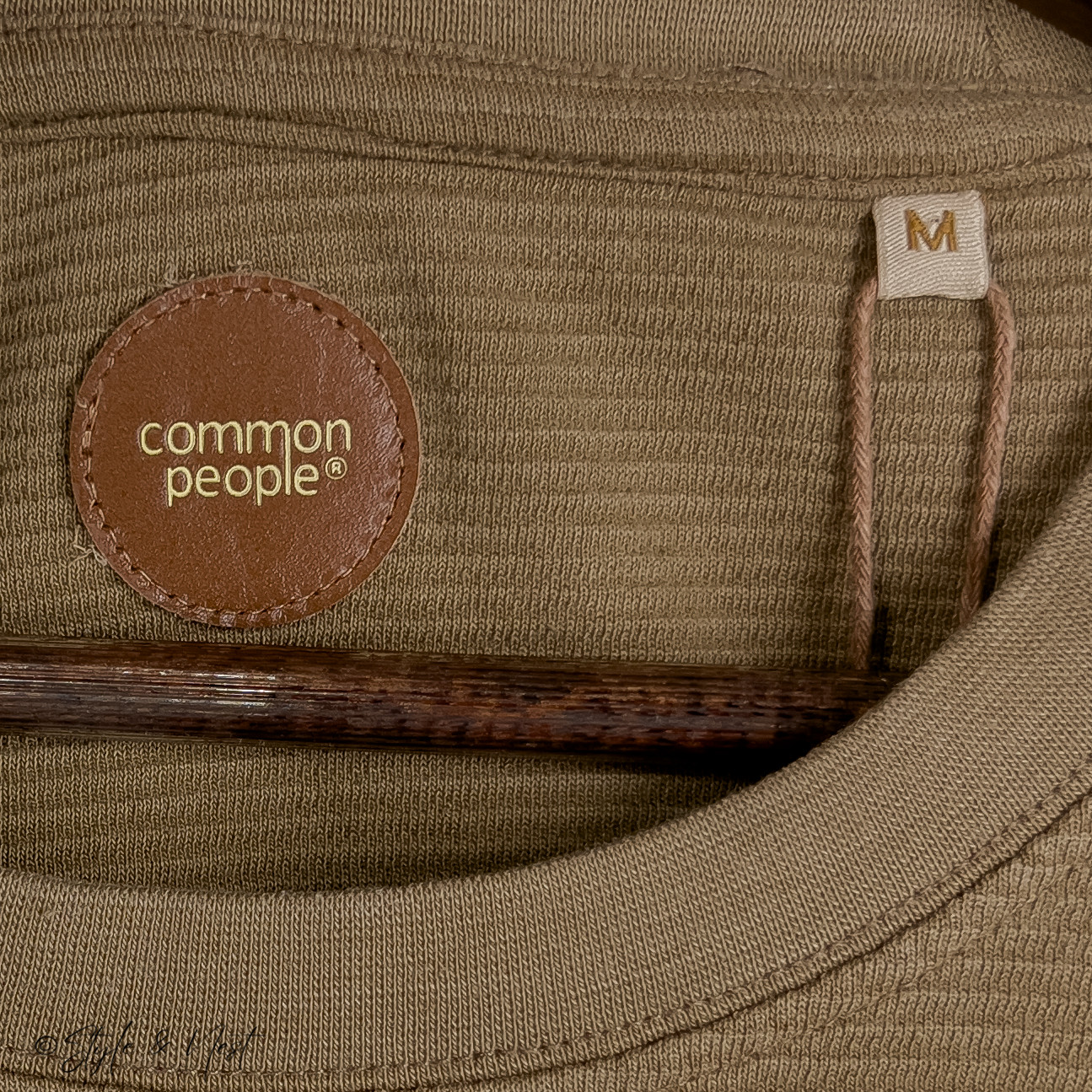 Common People Waffle Knit Tee Medium Coco Brown Cozy Ribbed