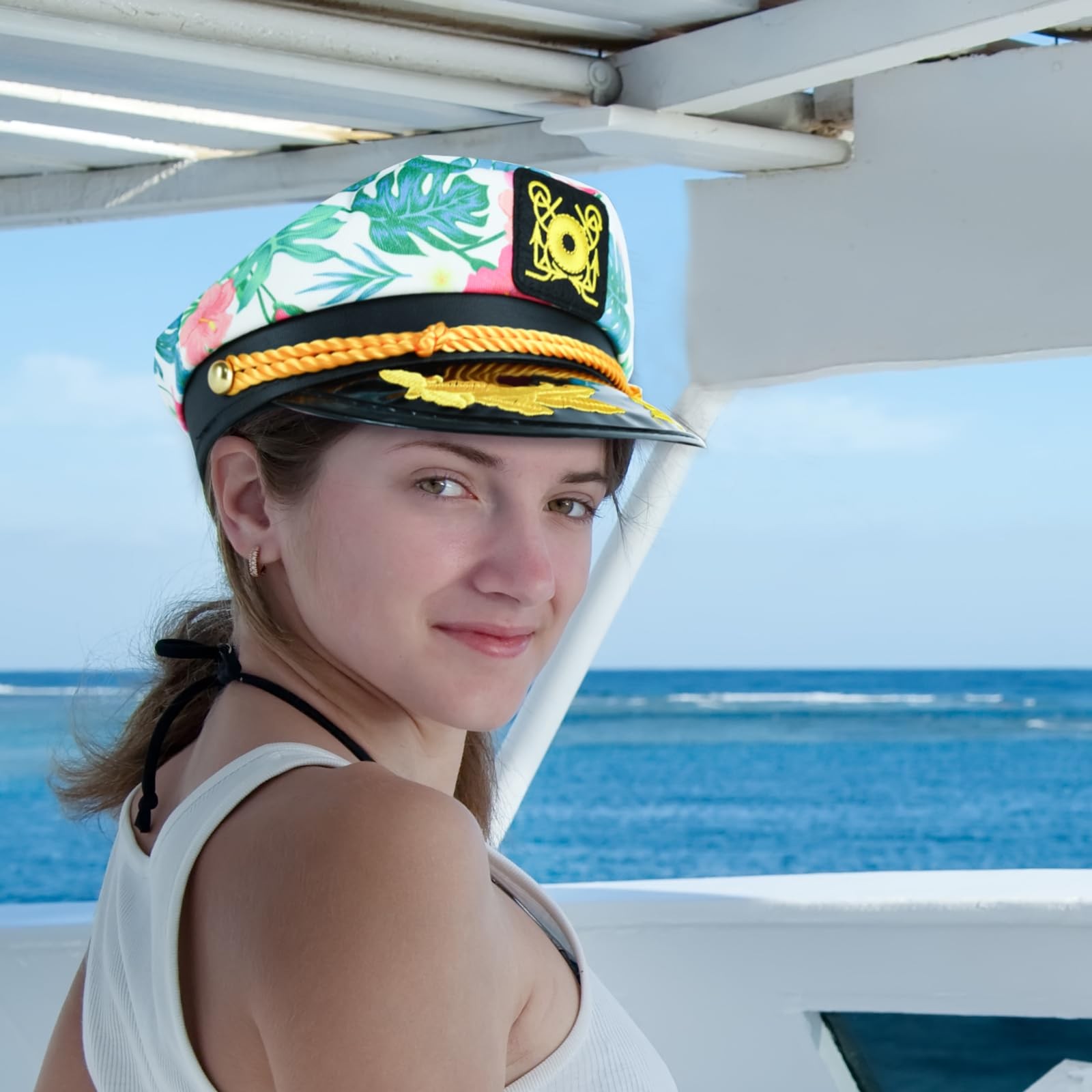 Adjustable Captain Hat for Men Women Sailor Hat for Boat Cruise Yacht Party