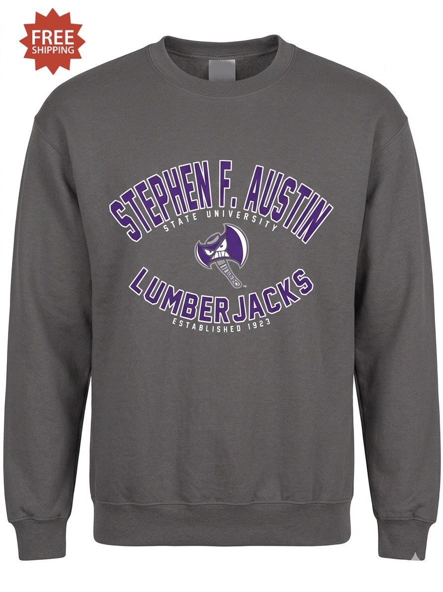 “STEPHEN F AUSTIN STATE UNIVERSITY – LUMBER JACKS” Gray Sweatshirt – Sz M Medium