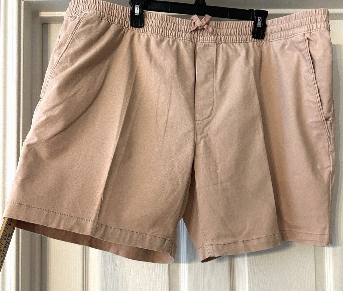 George Men’s 2XL Cotton Blend Elastic Waist Drawstring Pocket Rose Shorts 44-46