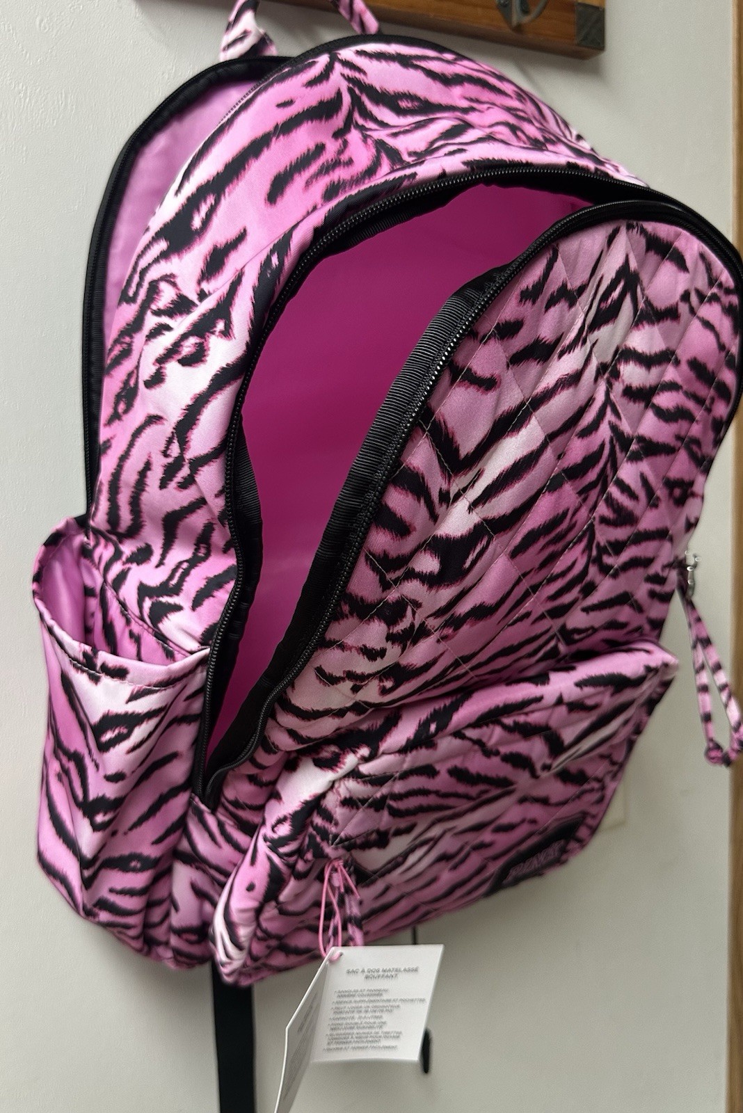Victorias Secret Pink Quilted Backpack Bookbag In Pink Zebra New 2026
