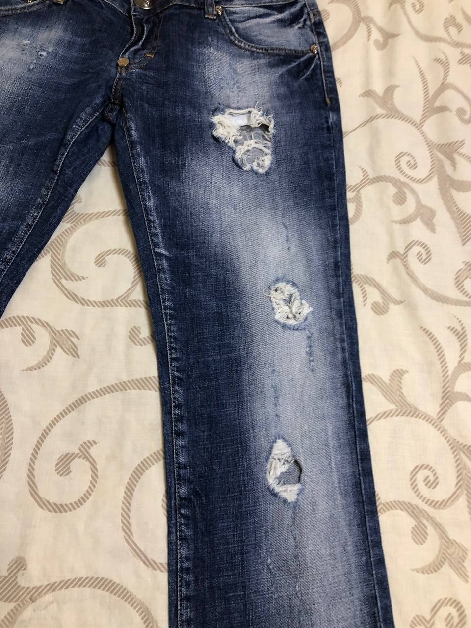 Philipp Plein Jeans 29 Straight Cut Distressed Ripped