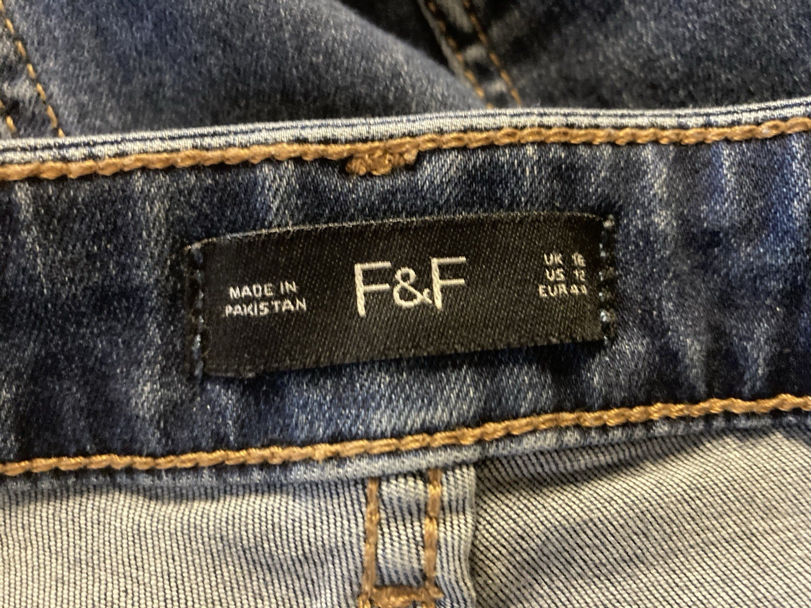 Women’s Stretchy Dark Blue F&F Jeans Size 16 Waist 36in Length 28in Next DP VGC
