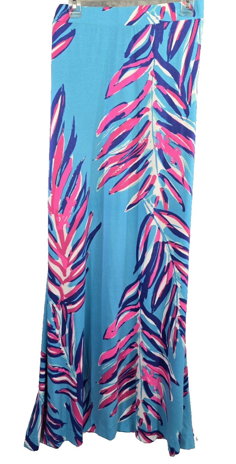 Lilly Pulitzer Nola Skirt Maxi Multicolor Searulean Sea Spray XL NWT Style 98618