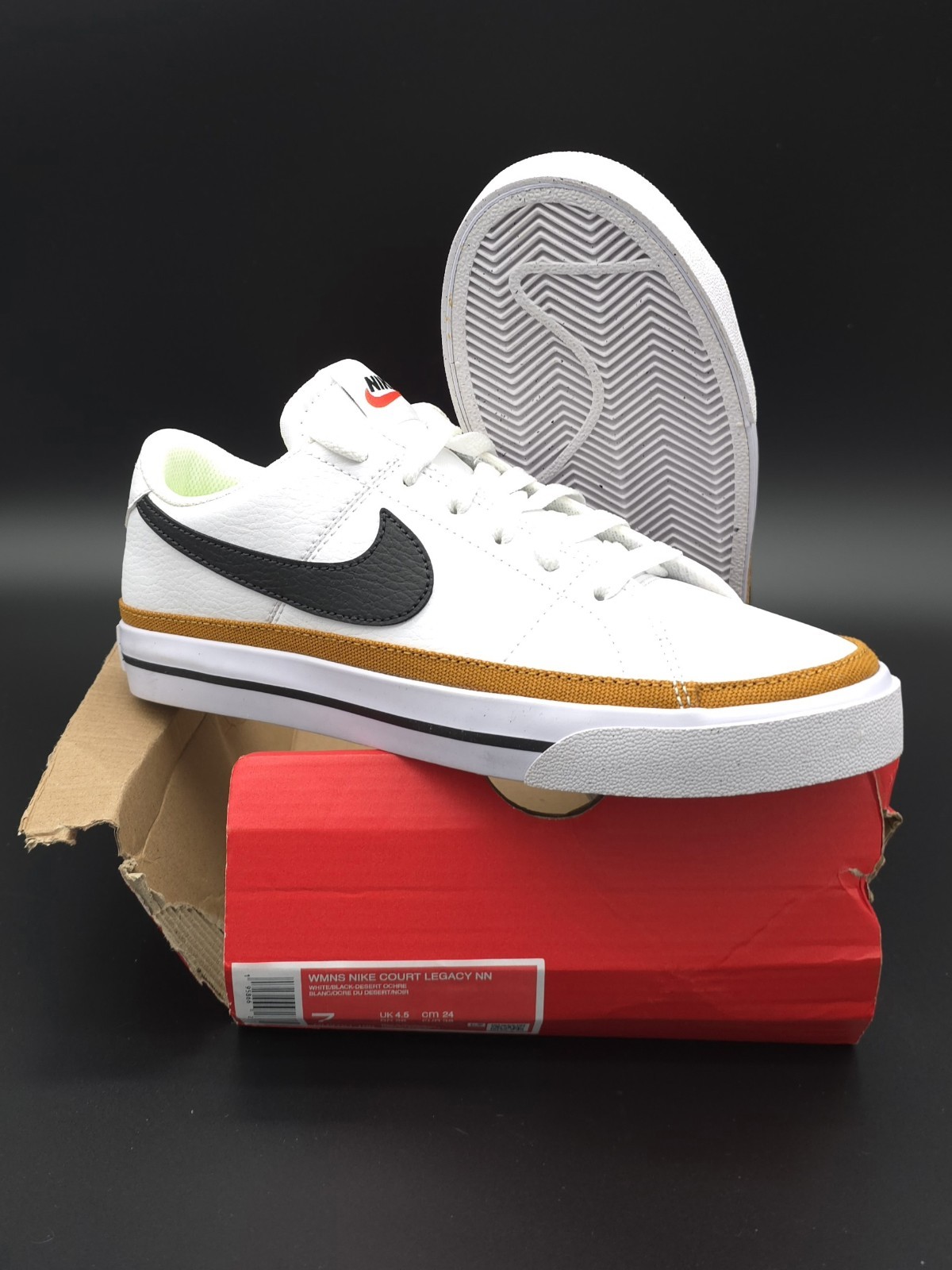 NEW Nike Court Legacy – Women’s Size 7, Next Nature White Black Desert Ochre